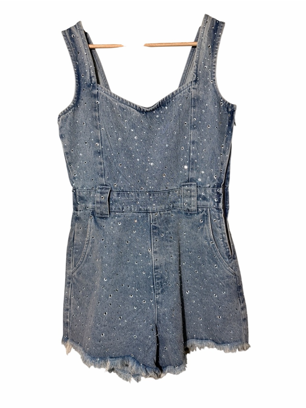 Show Me Your Mumu Denim Overall Shorts Small